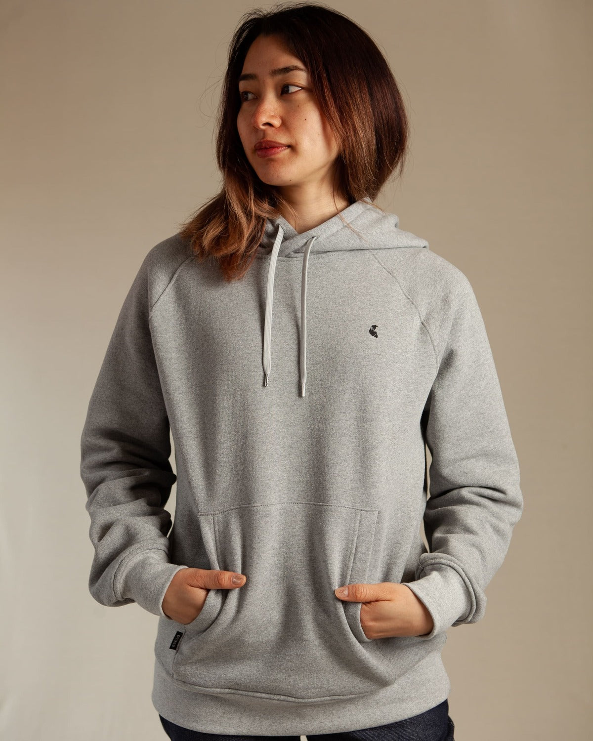 Sweat à capuche ample chiné atubay Gris American vintage - Femme