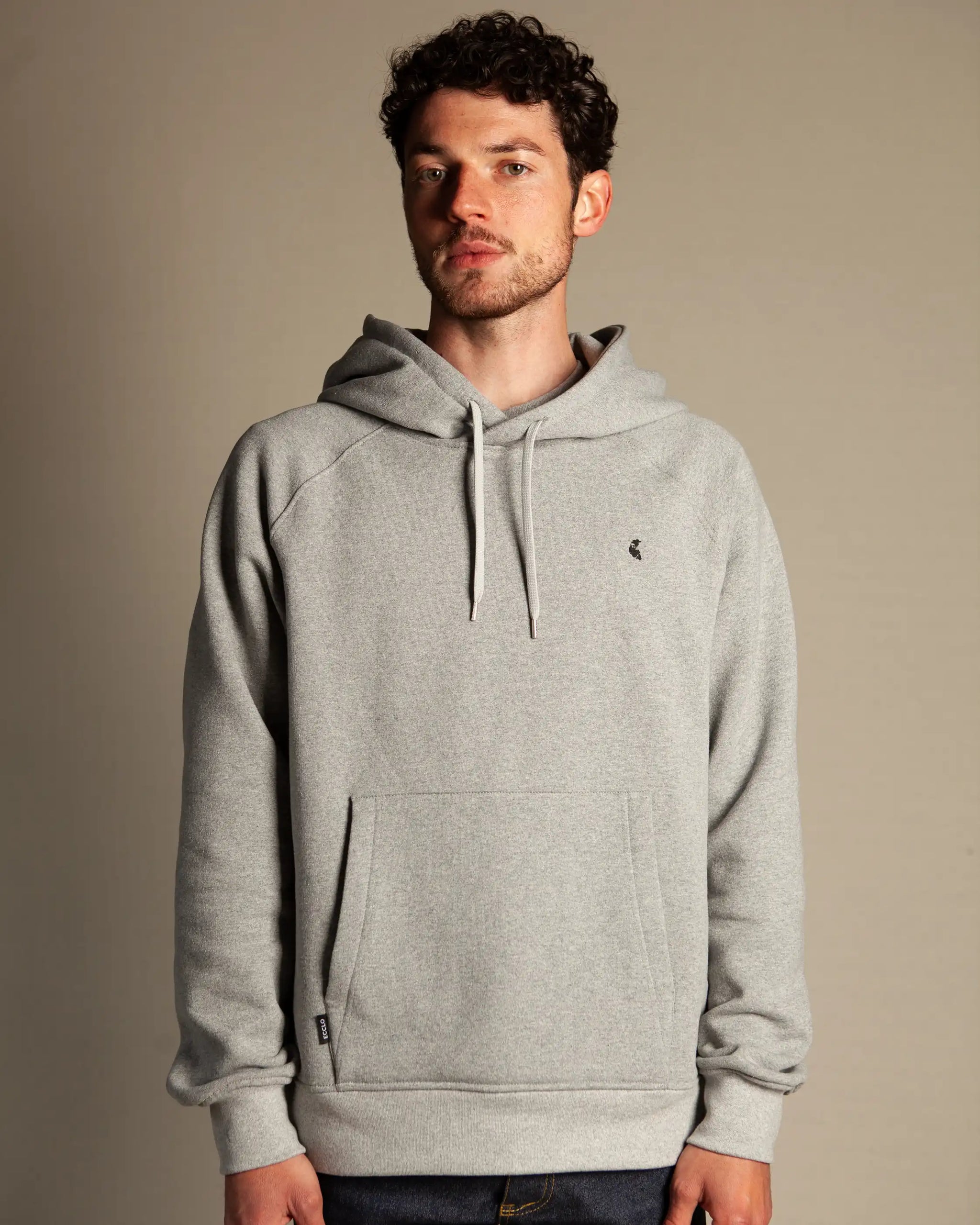 Sweat capuche Hoodie gris Homme recyclé Made in France Edition limitée
