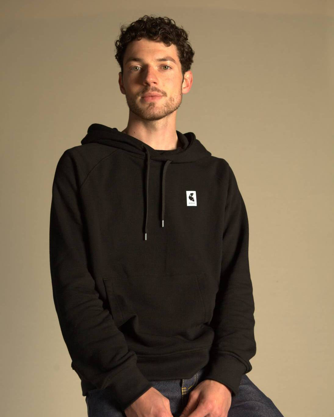 Sweat capuche Hoodie noir Homme recyclé Made in France Edition limitée