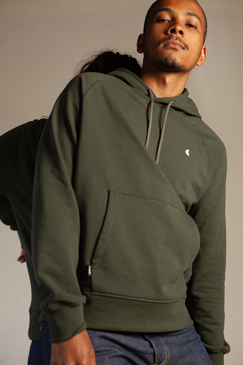 Sweat capuche Hoodie vert Homme recyclé Made in France Edition limitée –  ECCLO
