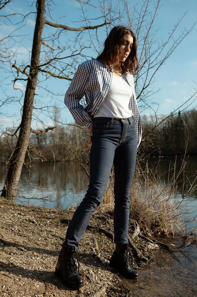 Jean Femme slim coton bio upcyclé Made in France Edition limitée
