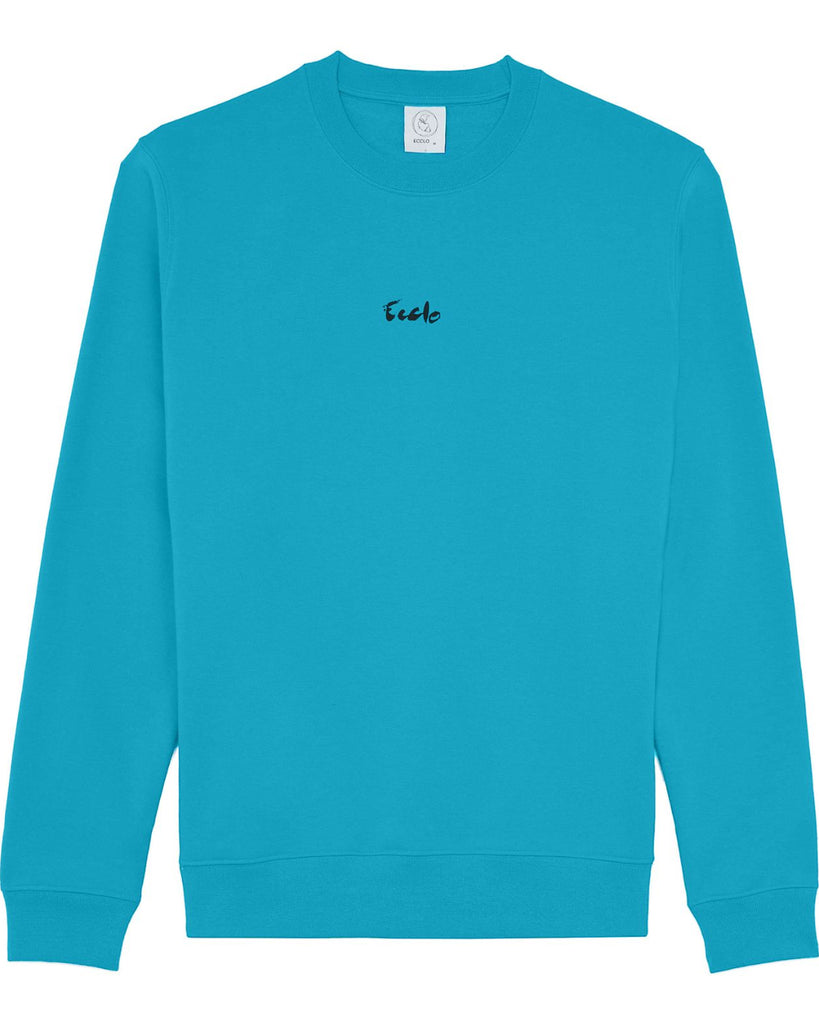 Sweat col rond Pangée Turquoise