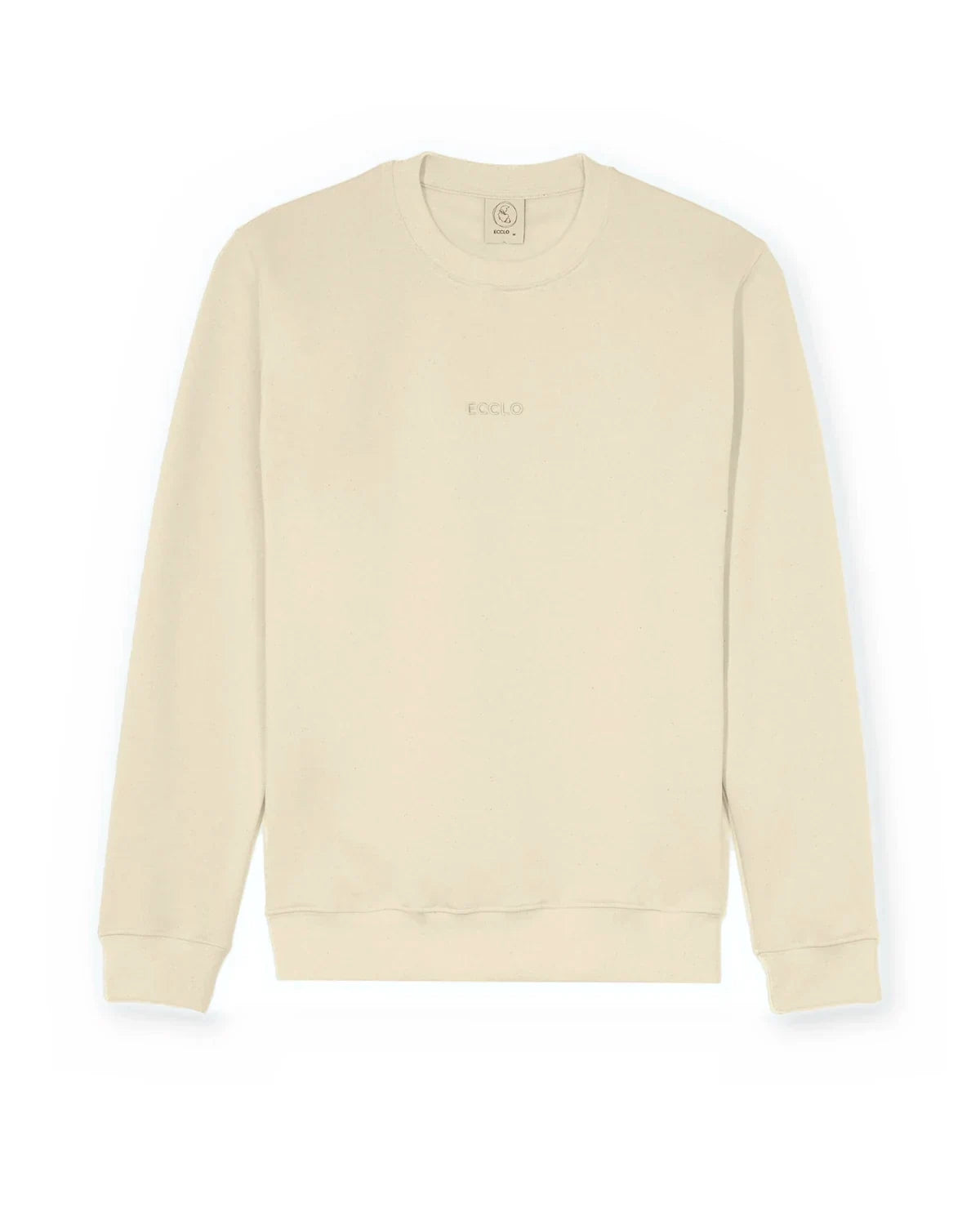Sweat col rond crème homme en molleton recyclé, made in France – photo 1