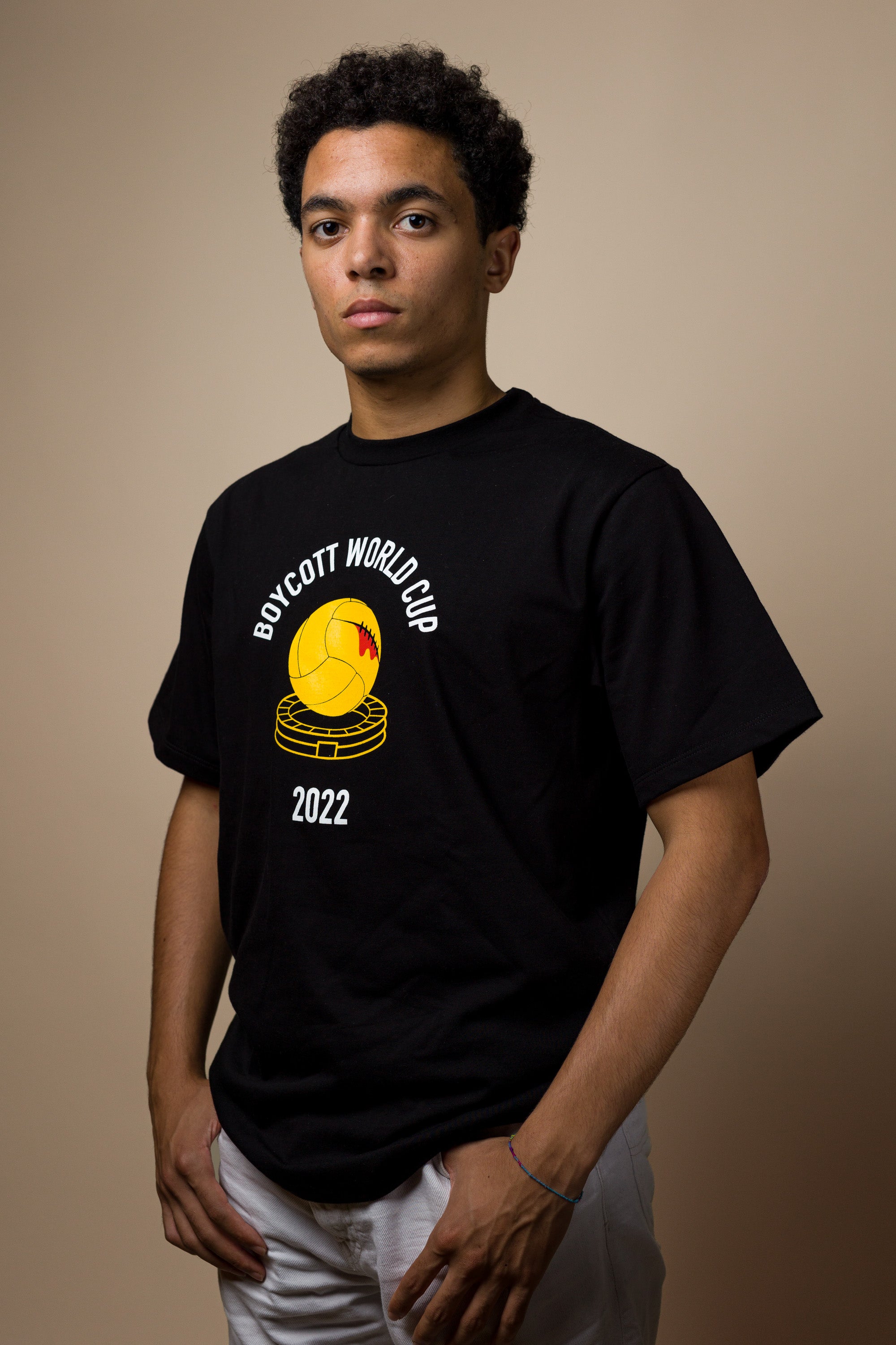 T-shirt Noir Boycott World Cup 2022