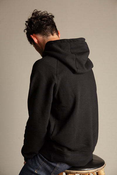 Sweat capuche Hoodie noir Homme recyclé Made in France Edition