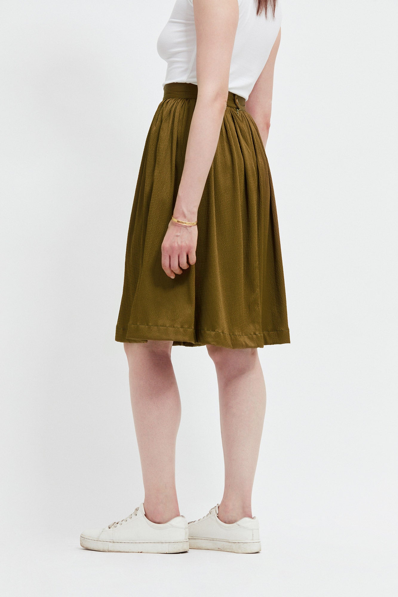 Jupe froncée kaki