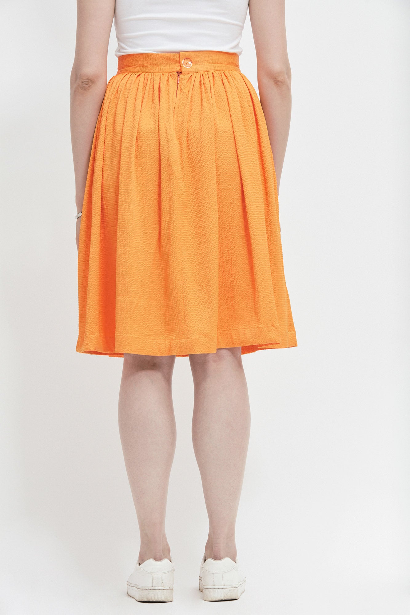 Jupe froncée orange