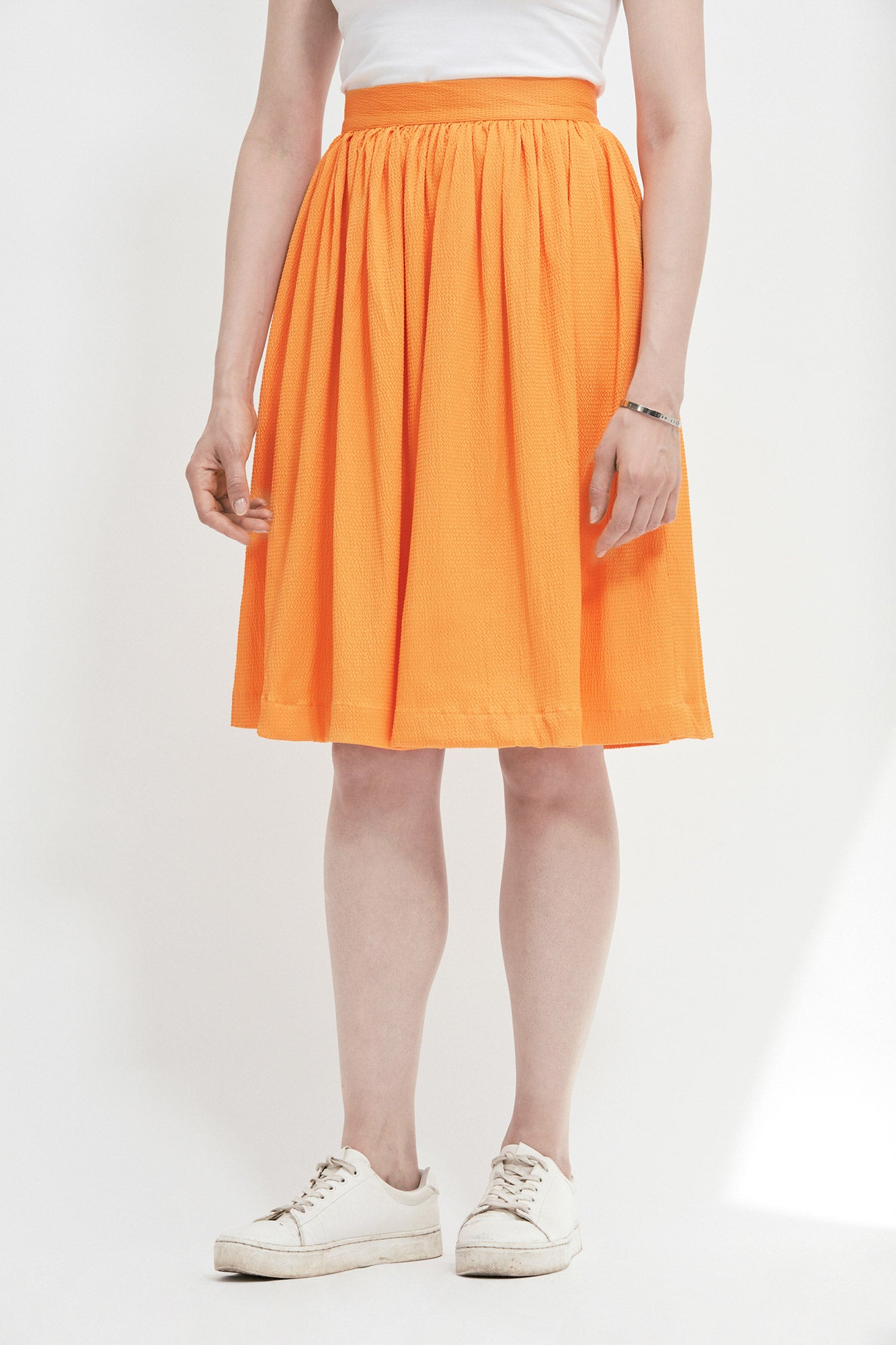 Jupe froncée orange