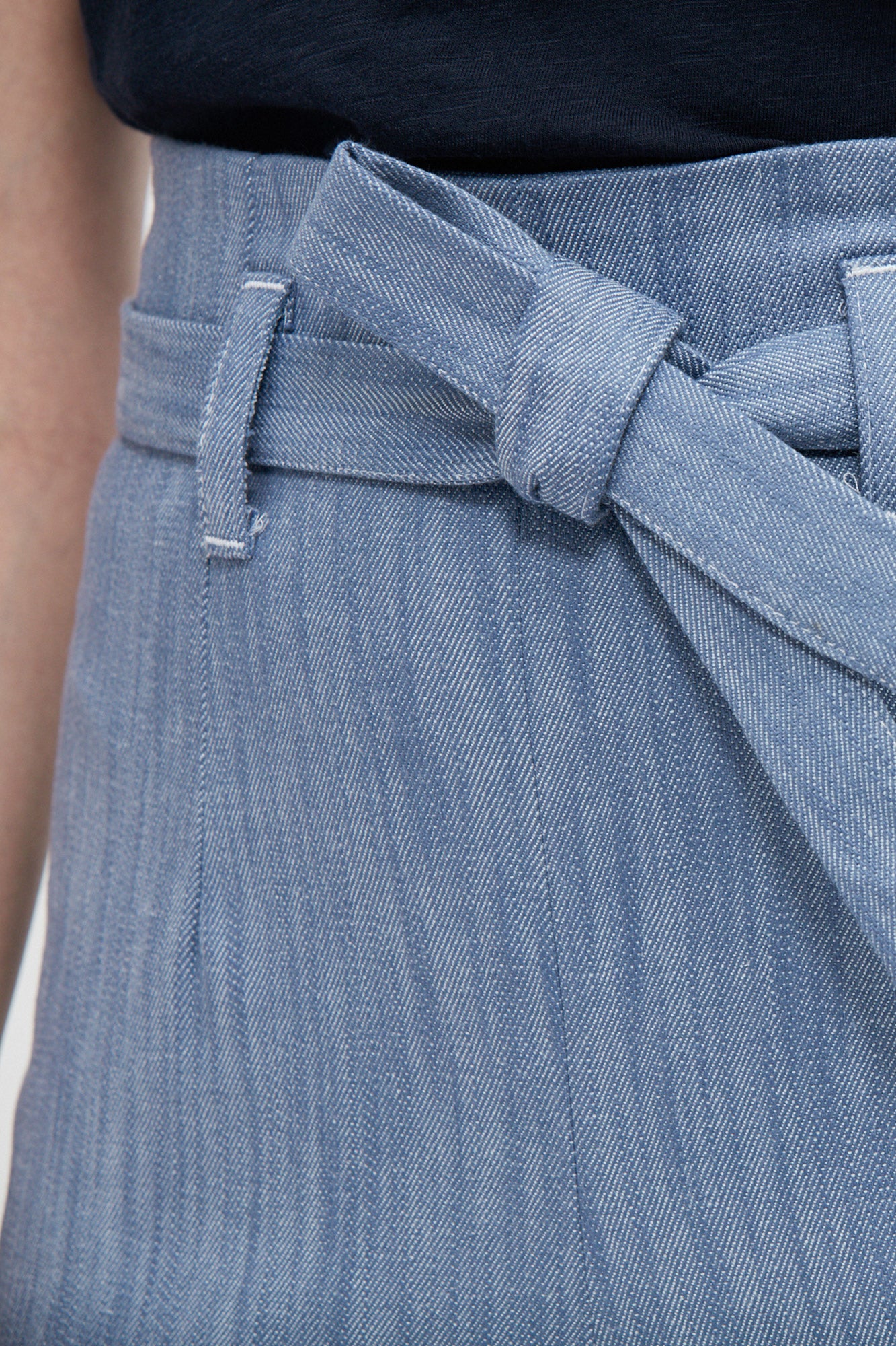 Pantalon taille haute bleu clair